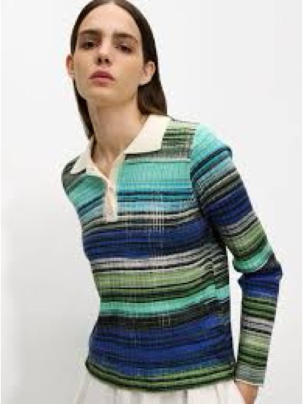 Parfois Multicolor Stripe Polo Top